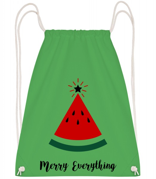 Merry Everything Christmas - Drawstring batoh so šnúrkami - Irish Green - Predné