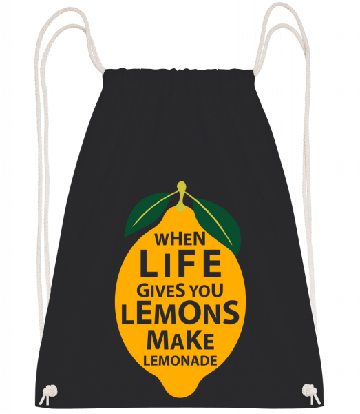 When Life Gives You Lemons - Drawstring batoh so šnúrkami - Čierna1 - Predné