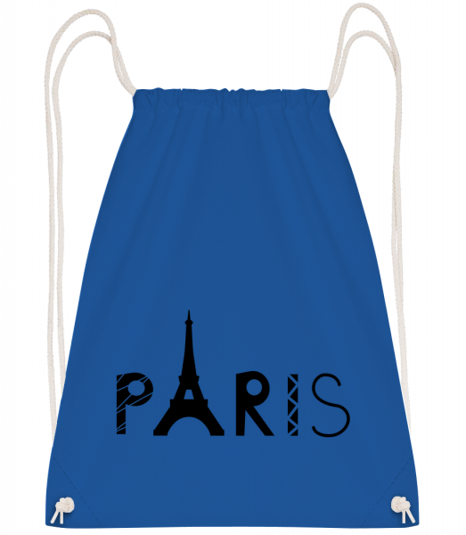 Paris France - Drawstring batoh so šnúrkami - Kráľovská modrá - Predné