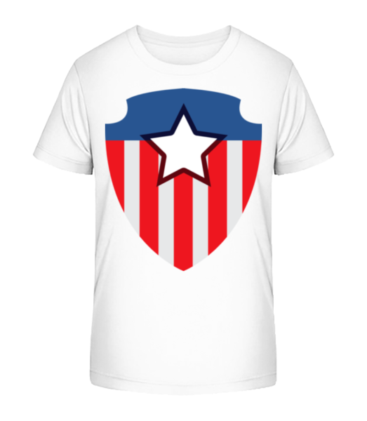 Superhero Emblem - Detské bio tričko Stanley Stella - Biela - Predné