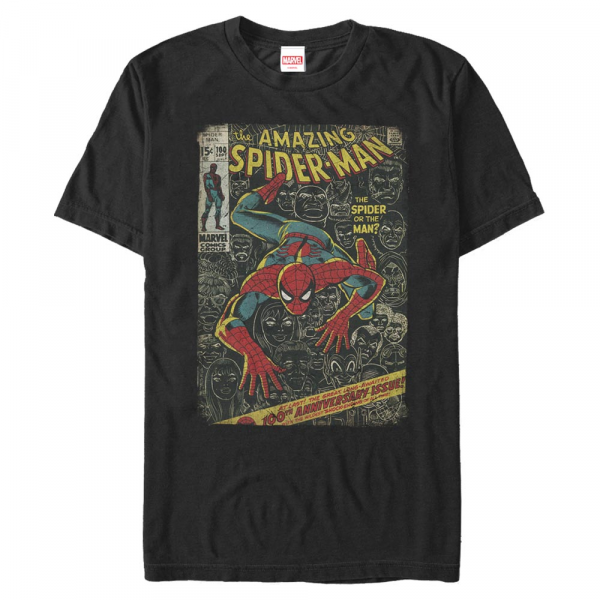 Marvel - Spider-Man - Spider-Man Spidey Front Cover - Pánske Tričko - Čierna - Predné