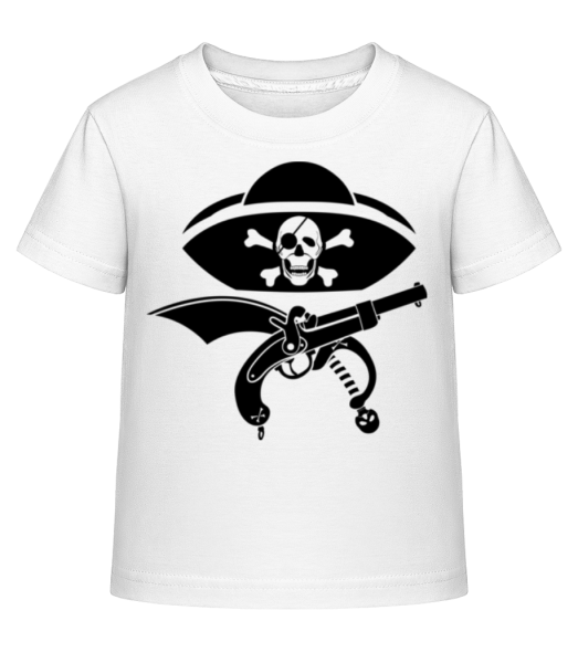 Pirate Symbol Black - Detské Shirtinator tričko - Biela - Predné