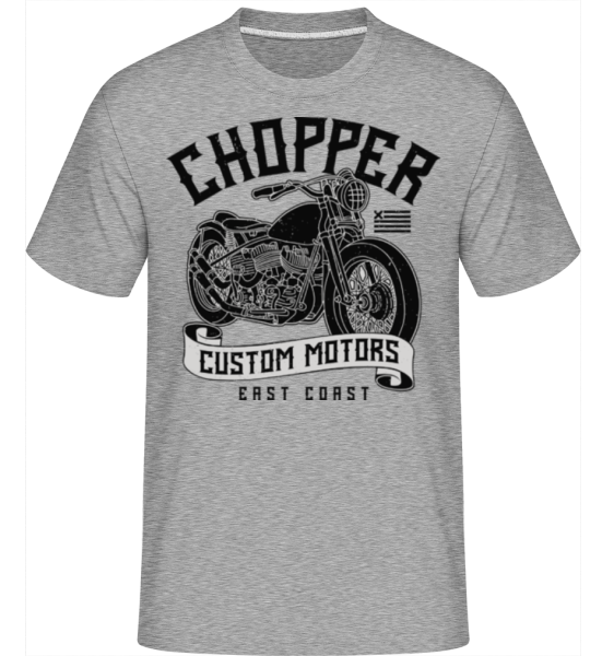 Chopper Custom Motors -  Shirtinator tričko pre pánov - Melírovo šedá - Predné