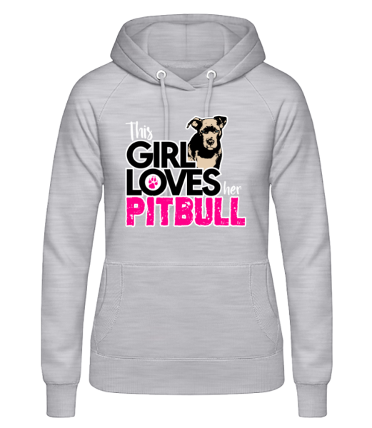 Girl Loves Pitbull - Dámska mikina - Melírovo šedá - Predné