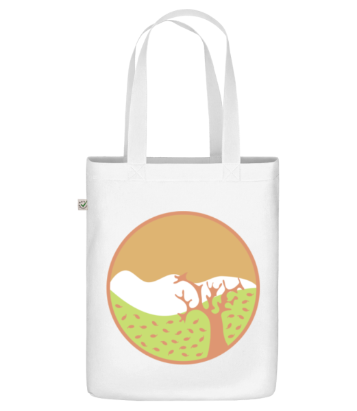 jesenná krajina - Organická taška - Biela - Predné