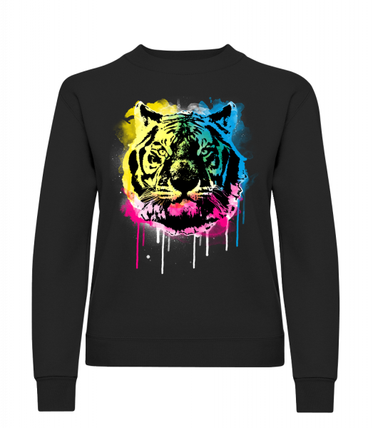 Multicolor Tiger - Klasická mikina pre dámy sg - čierna - Predné