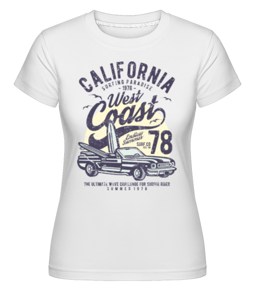 California West Coast -  Shirtinator tričko pre dámy - Biela - Predné