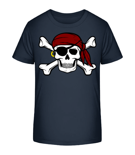 Pirate Skull - Detské bio tričko Stanley Stella - Namornícka modrá - Predné