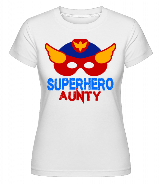 superhrdina teta -  Shirtinator tričko pre dámy - Biela - Predné