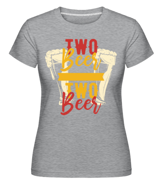 Two Beers -  Shirtinator tričko pre dámy - Melírovo šedá - Predné