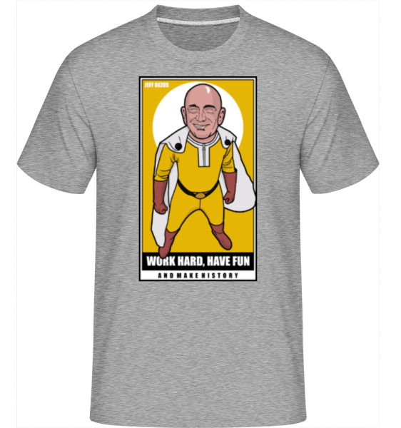 Jeff Bezos Saitama -  Shirtinator tričko pre pánov - Melírovo šedá - Predné