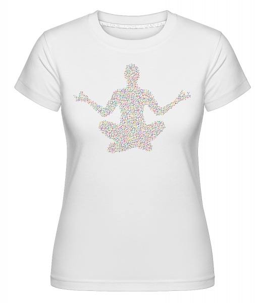 geometrická Yoga -  Shirtinator tričko pre dámy - Biela - Predné