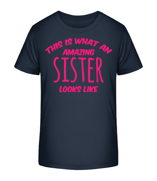 Amazing Sister vyzerá - Detské bio tričko Stanley Stella - Namornícka modrá - Predné