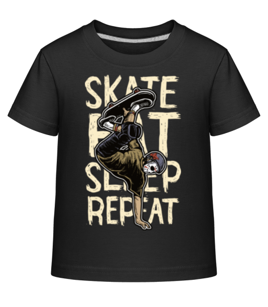 Skate Eat Sleep Repeat - Detské Shirtinator tričko - Čierna - Predné