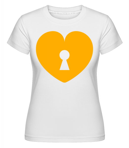 Lock Heart -  Shirtinator tričko pre dámy - Biela - Predné