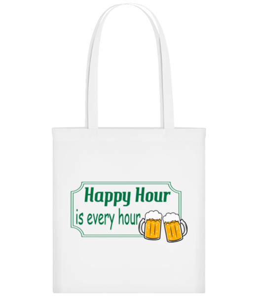 Happy Hour Is každú hodinu znamenie Green - Taška - Biela - Predné