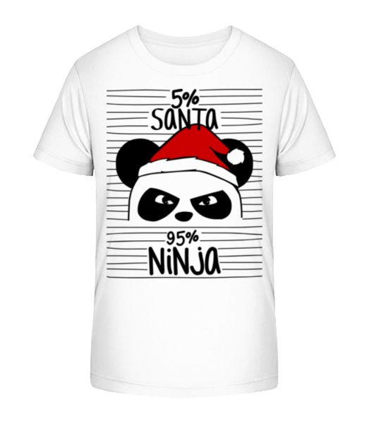Santa Ninja Panda - Detské bio tričko Stanley Stella - Biela - Predné
