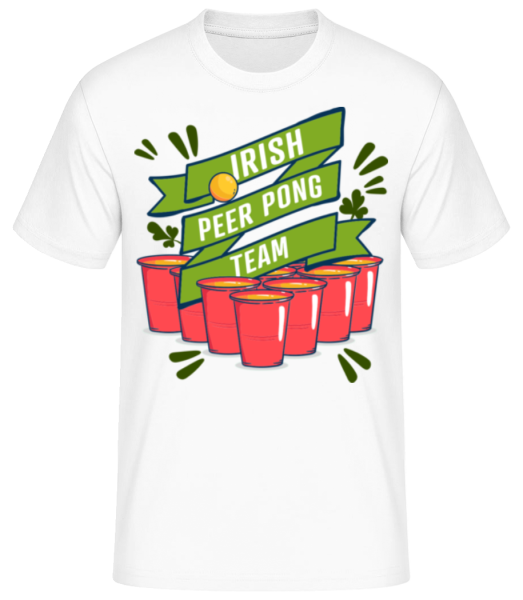 Irish Beer Pong Team - Pánske basic tričko - Biela - Predné