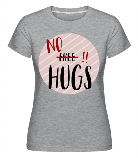 žiadne Hugs -  Shirtinator tričko pre dámy - Melírovo šedá - Predné