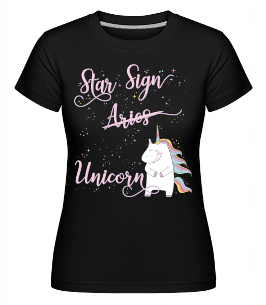 Star Sign Unicorn Aries -  Shirtinator tričko pre dámy - Čierna - Predné