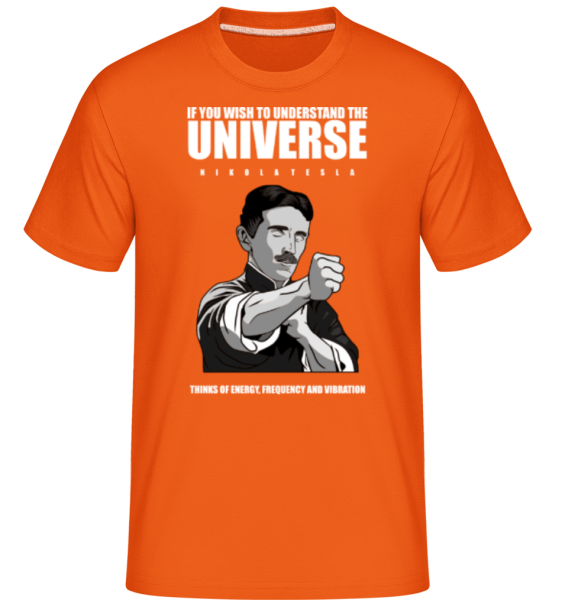 Nikola Tesla Ip Man -  Shirtinator tričko pre pánov - Oranžová - Predné