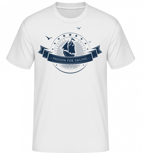 Passion For Sailing Logo -  Shirtinator tričko pre pánov - Biela - Predné