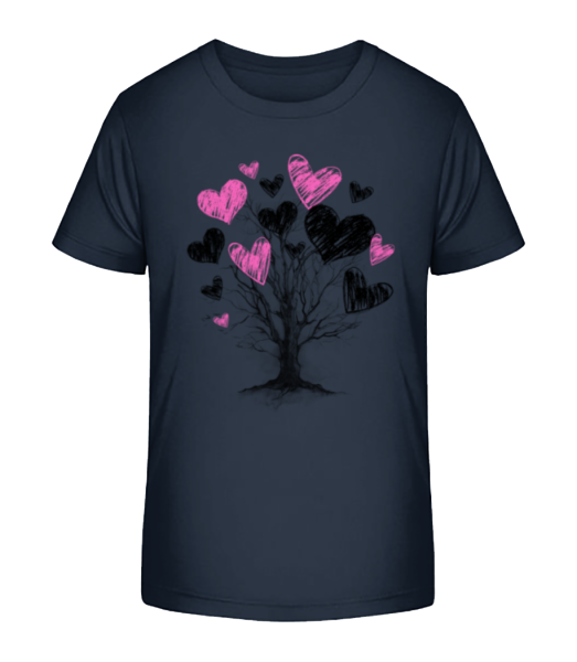 Heart Tree - Detské bio tričko Stanley Stella - Namornícka modrá - Predné