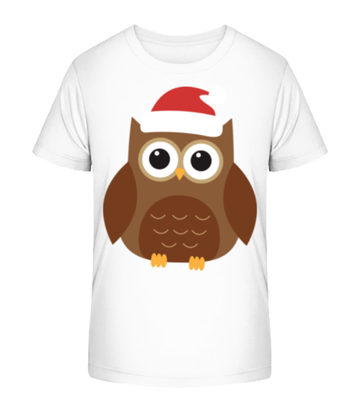 Vianočné Owl - Detské bio tričko Stanley Stella - Biela - Predné