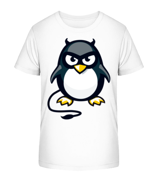 Devil Penguin - Detské bio tričko Stanley Stella - Biela - Predné