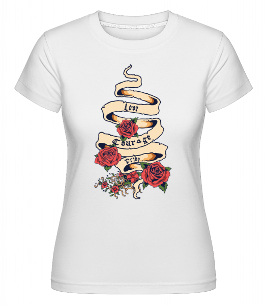 Love And Courage -  Shirtinator tričko pre dámy - Biela - Predné
