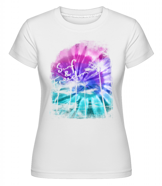 Surf And Freedom -  Shirtinator tričko pre dámy - Biela - Predné