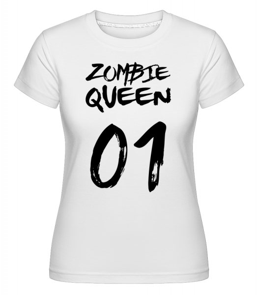 zombie kráľovná -  Shirtinator tričko pre dámy - Biela - Predné
