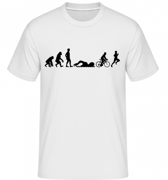Evolution Of Triatlon -  Shirtinator tričko pre pánov - Biela - Predné