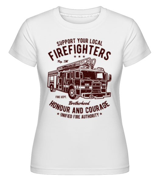 Fire Fighters Truck -  Shirtinator tričko pre dámy - Biela - Predné
