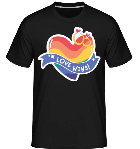 Love Wins -  Shirtinator tričko pre pánov - Čierna - Predné