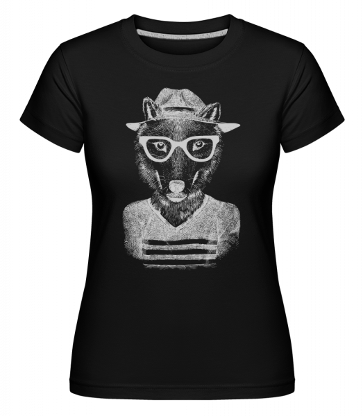 Hipster Fox -  Shirtinator tričko pre dámy - Čierna - Predné