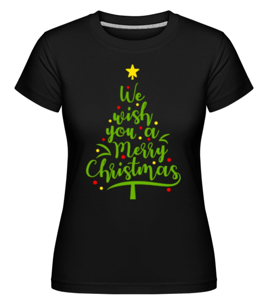 We Wish You A Merry Christmas -  Shirtinator tričko pre dámy - Čierna - Predné