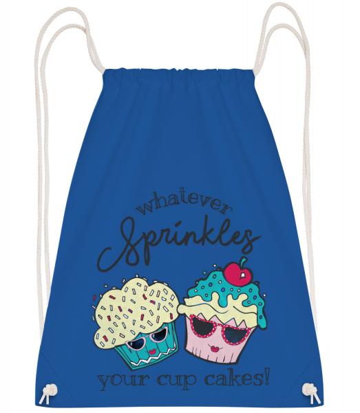 Whatever Sprinkles Your Cup Cake - Drawstring batoh so šnúrkami - Kráľovská modrá - Predné