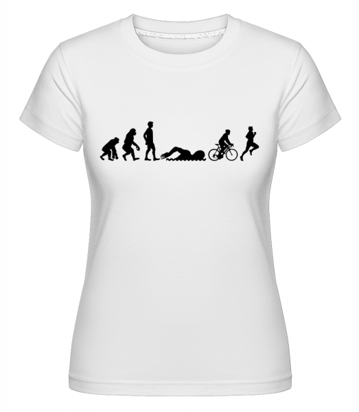 Evolution Of Triatlon -  Shirtinator tričko pre dámy - Biela - Predné