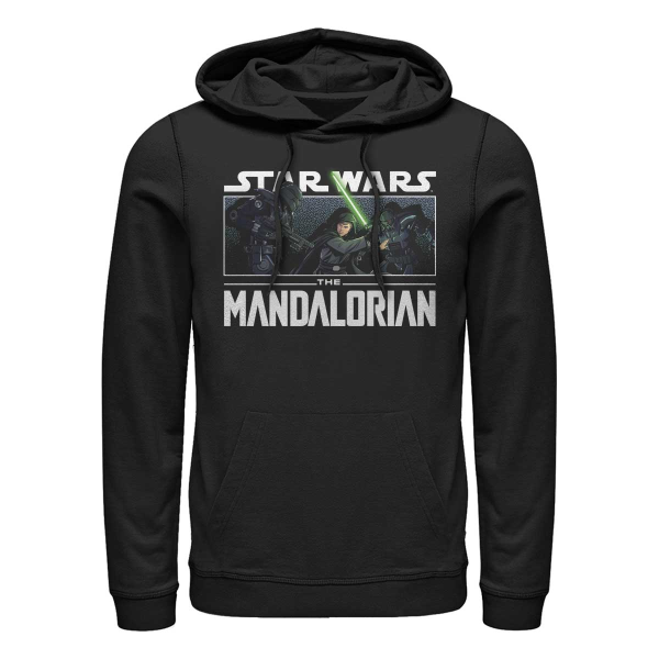 Star Wars - Mandalorián - Luke Skywalker Luke VS Dark Troopers - Unisex Mikiny s kapucňou - Čierna - Predné