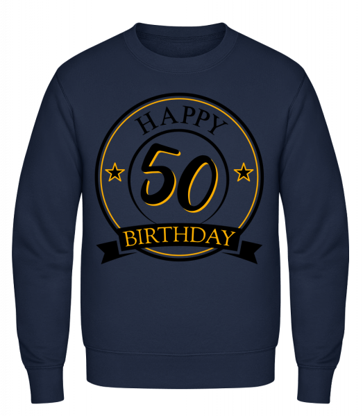 Happy Birthday 50 - Klasická mikina sg - Namornícka modrá - Predné