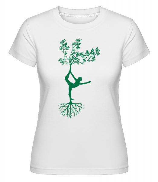 Harmonic Yoga Krajina Tree -  Shirtinator tričko pre dámy - Biela - Predné