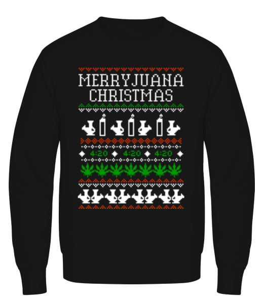 Merryjuana Christmas - Pánska mikina - Čierna - Predné