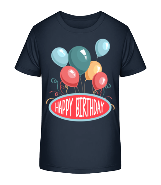 Všetko najlepšie k narodeninám Balloons - Detské bio tričko Stanley Stella - Namornícka modrá - Predné