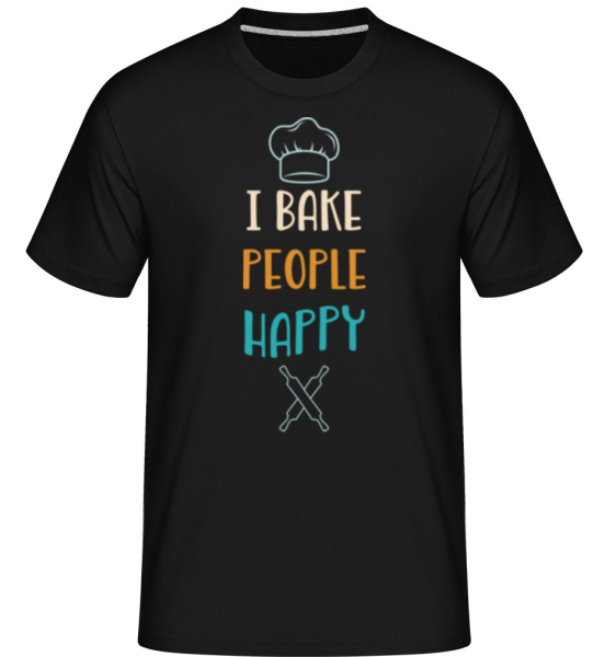 I Bake People Happy -  Shirtinator tričko pre pánov - Čierna - Predné
