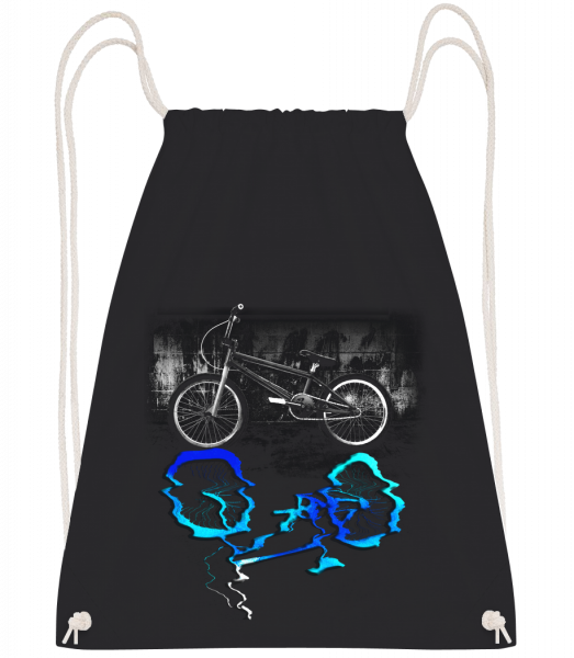 Bicycle Puddle - Drawstring batoh so šnúrkami - Čierna1 - Predné