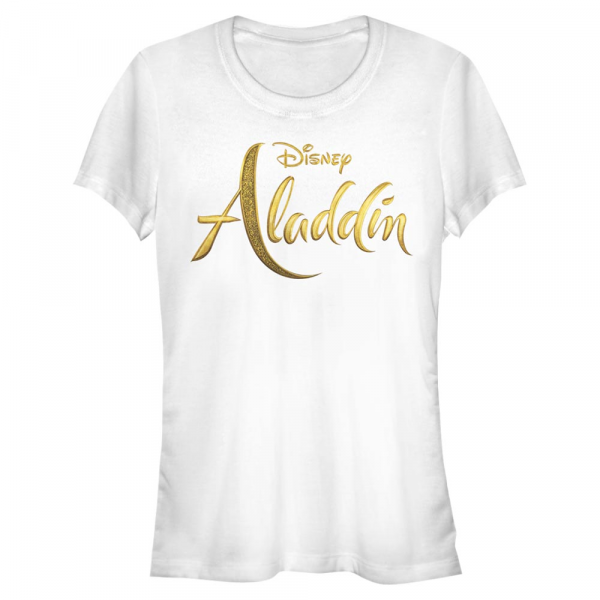 Disney - Aladin - Text Aladdin Live Action Logo - Dámske Tričko - Biela - Predné