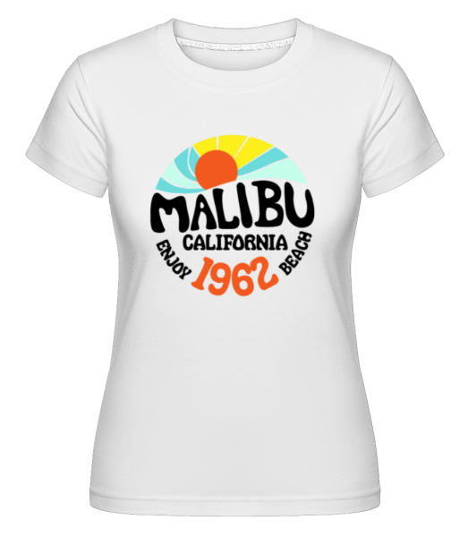Malibu Kalifornia -  Shirtinator tričko pre dámy - Biela - Predné