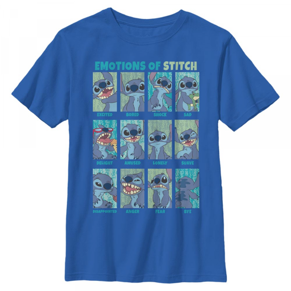 Disney Classics - Lilo & Stitch - Lilo & Stitch Stitch Emotion - Detské Tričko - Kráľovská modrá - Predné