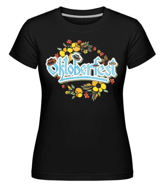 Oktoberfest Flowers -  Shirtinator tričko pre dámy - Čierna - Predné